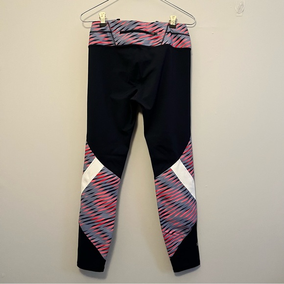 Athleta Electra Sonar 7/8 Workout Leggings Navy blue and Pink Mesh Detail Size S - Picture 8 of 13